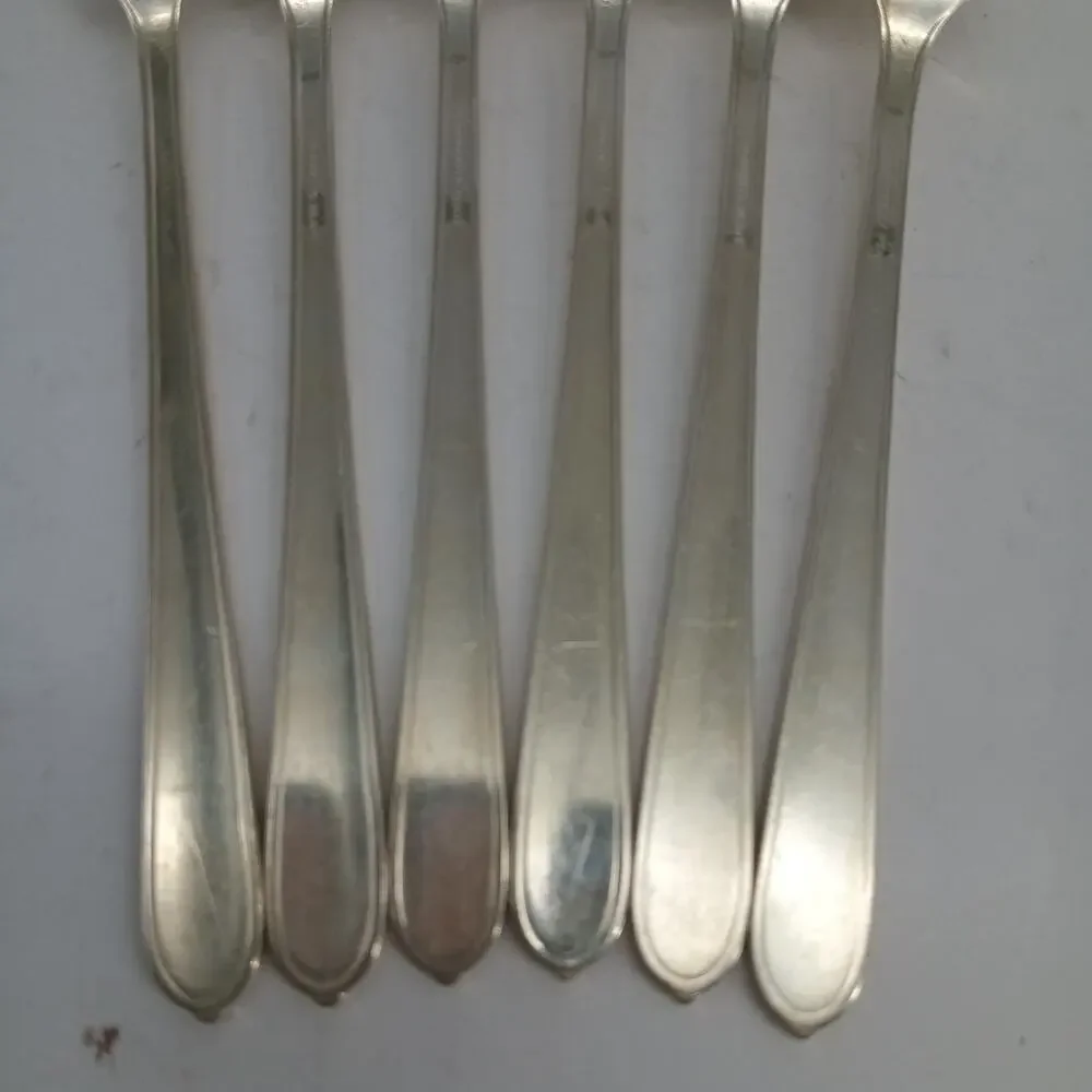 6X DF Oneida Community BERKLEY SQUARE Silverplate Dinner Forks Flatware